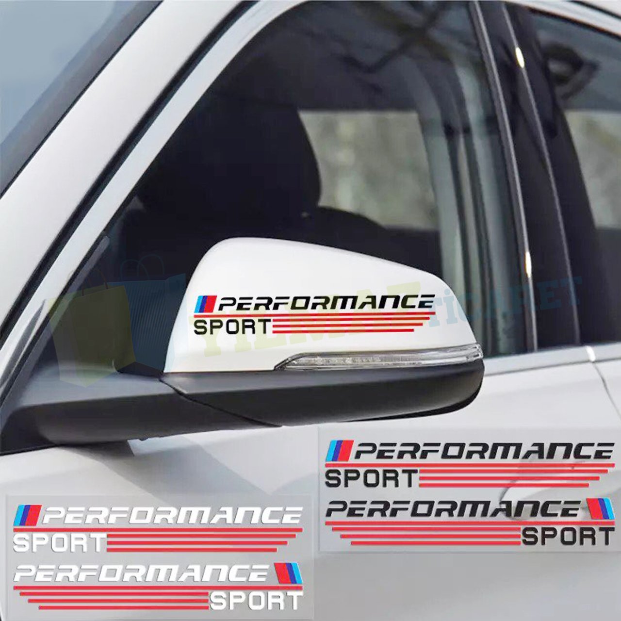 Bmw M Performance Sport Yan Ayna Oto Sticker Yapıştırma 2 Adet