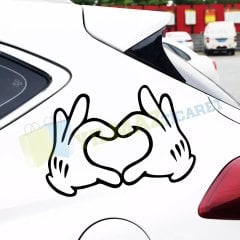 Love Kalp El Oto Sticker Yapıştırma Bagaj Tampon Kelebek Cam Araba Etiket Kaliteli Folyo