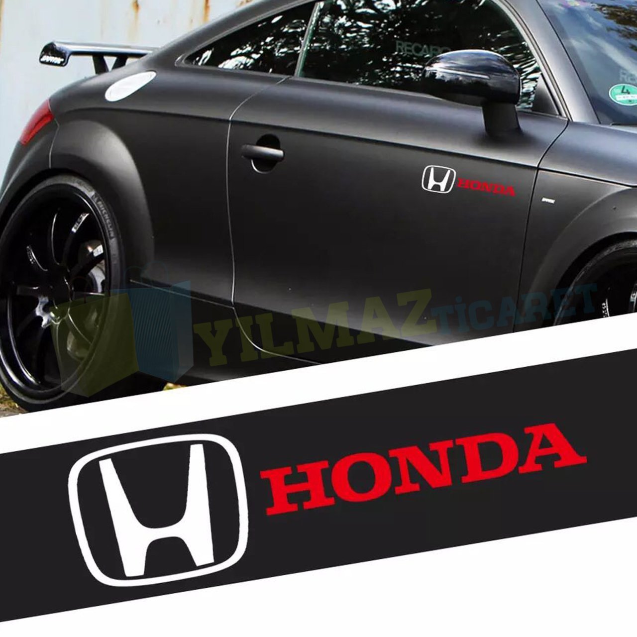 Honda Logo Arka Cam Kapı Altı Bagaj Oto Sticker Yapıştırma 2 Adet
