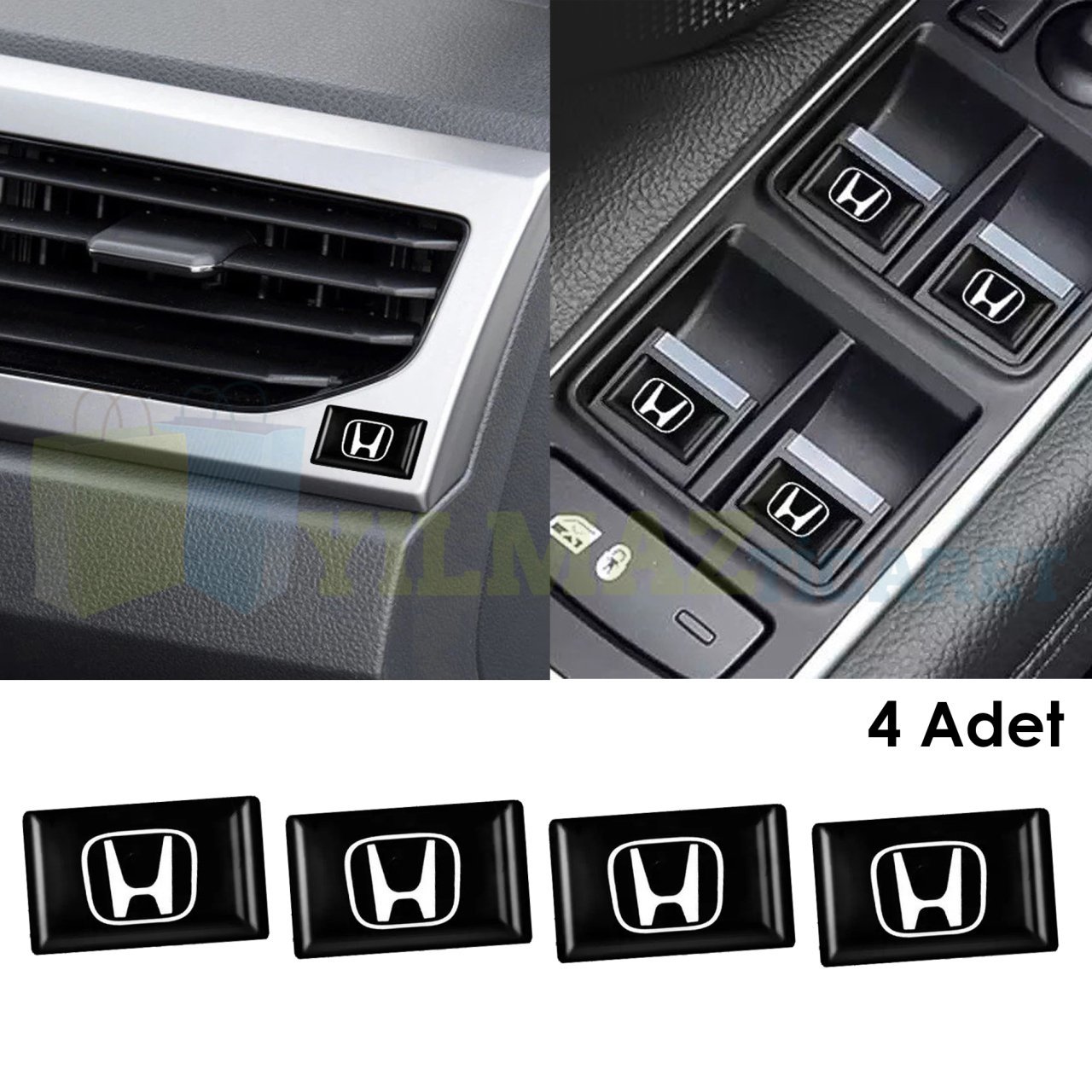 Honda Logo Direksiyon Jant Vites Torpido Damla Oto Sticker 4 Adet