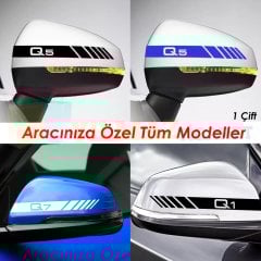 Audi Q1 Q2 Q3 Q4 Q5 Q6 Q7 Q8 Yan Ayna Şerit Oto Sticker Yapıştırma Araba Çıkartma 1 Çift