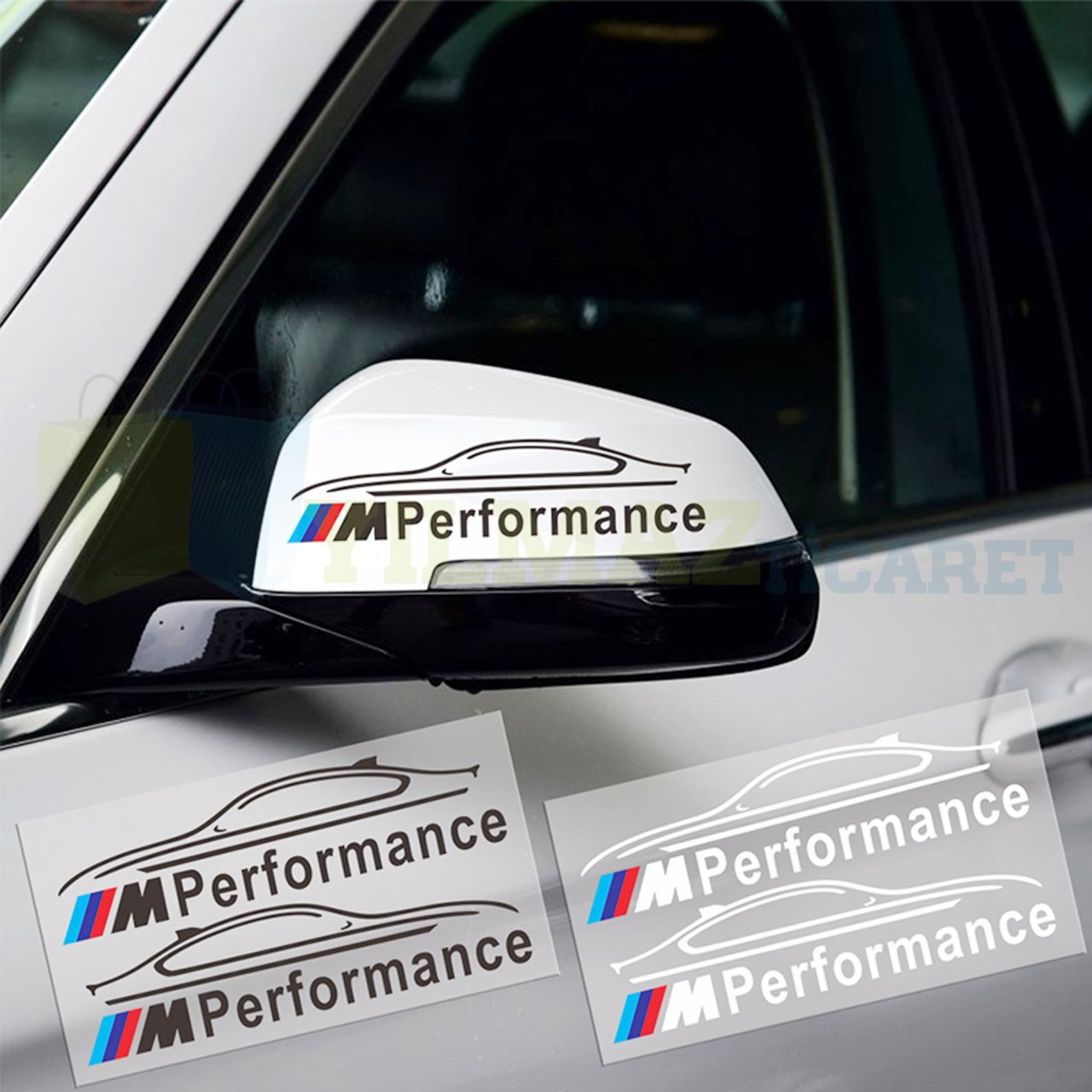 Bmw M Performance Dikiz Ayna Bagaj Oto Sticker Yapıştırma 2 Adet