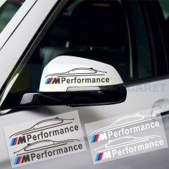 Bmw M Performance Dikiz Ayna Bagaj Oto Sticker Yapıştırma 2 Adet