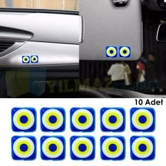 Nazar Boncuğu Torpido Damla Oto Sticker Etiket 3D Yapıştırma 4 Adet