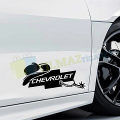 Chevrolet Kovboy Şapka Yan Kapı Altı Cam Kaput Oto Sticker Etiket