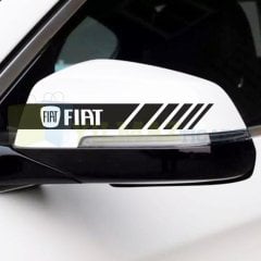 Fiat Logo Arma Yan Ayna Kapağı Şerit Sticker Etiket Yapıştırma 3 Çift