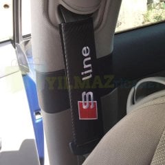 Audi S Line Logo Arma Emniyet Kemer Pedi Nakış Karbon 2 Adet