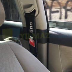 Audi S Line Logo Arma Emniyet Kemer Pedi Nakış Karbon 2 Adet