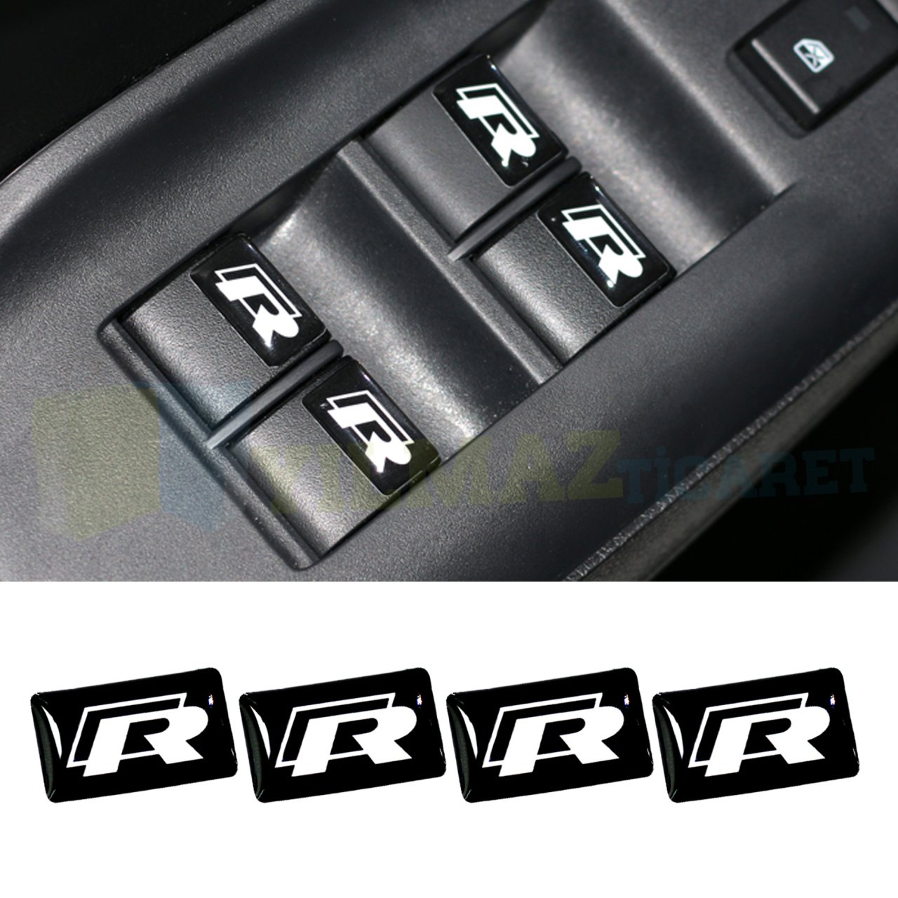 Volkswagen R Logo Golf Direksiyon Jant Damla Oto Sticker 4 Adet Yapıştırma Etiket