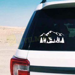 Çekme Karavan Dağ Geyik Oto Sticker Yapıştırma Modifiye Kaliteli