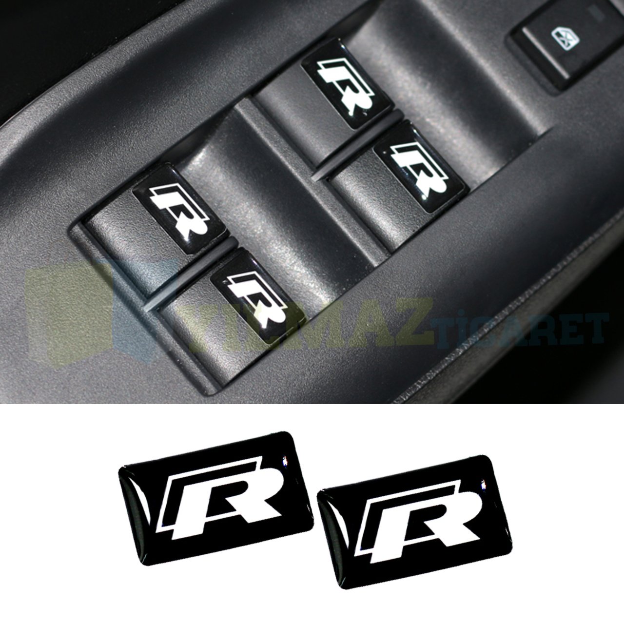 Volkswagen R Logo Golf Direksiyon Jant Damla Oto Sticker 2 Adet Yapıştırma Etiket