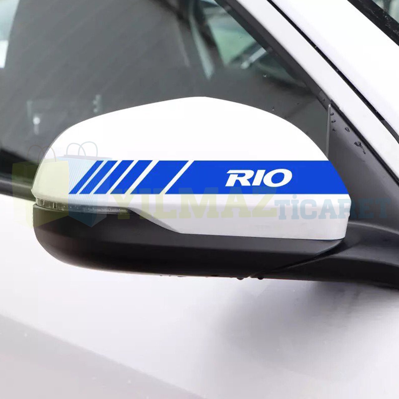 Kia Rio Yazı Dikiz Yan Ayna Kapağı Şerit Oto Sticker Etiket 6 Adet