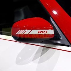 Kia Rio Yazı Dikiz Yan Ayna Kapağı Şerit Oto Sticker Etiket 6 Adet