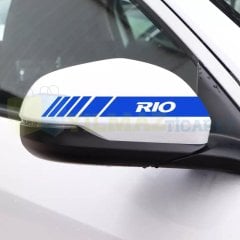 Kia Rio Yazı Dikiz Yan Ayna Kapağı Şerit Oto Sticker Etiket 6 Adet