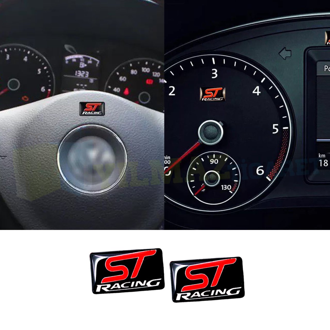 Ford St Logo Direksiyon Jant Vites Torpido Damla Oto Sticker Yapıştırma 2 Adet