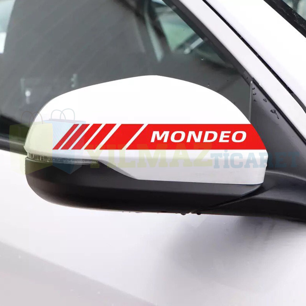 Ford Mondeo Dikiz Yan Ayna Kapağı Oto Şerit Sticker Araba Etiket Araç Yapıştırma 3 Çift