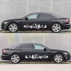 Karavan Araba Dağ Oto Sticker Yapıştırma Etiket Büyük 2 Adet