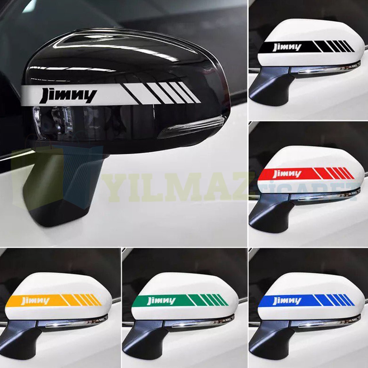 Suzuki Jimny Dikiz Yan Ayna Kapağı Oto Şerit Sticker Araba Etiket Araç Yapıştırma 3 Çift