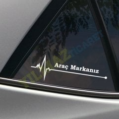 Kişiye Özel Size Özel Kalp Atışı Ritim Oto Sticker Etiket 2 Adet