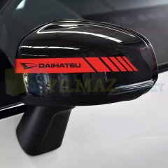 Daihatsu Logo Dikiz Yan Ayna Kapağı Oto Şerit Sticker Araba Etiket Araç Yapıştırma 3 Çift