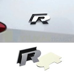 Volkswagen R Bagaj Logo Passat Gold Tiguan Jetta Metal Siyah