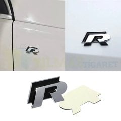 Volkswagen R Bagaj Logo Passat Gold Tiguan Jetta Metal Siyah
