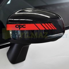Opel Opc Logo Dikiz Yan Ayna Kapağı Oto Şerit Sticker Araba Etiket Araç Yapıştırma 3 Çift