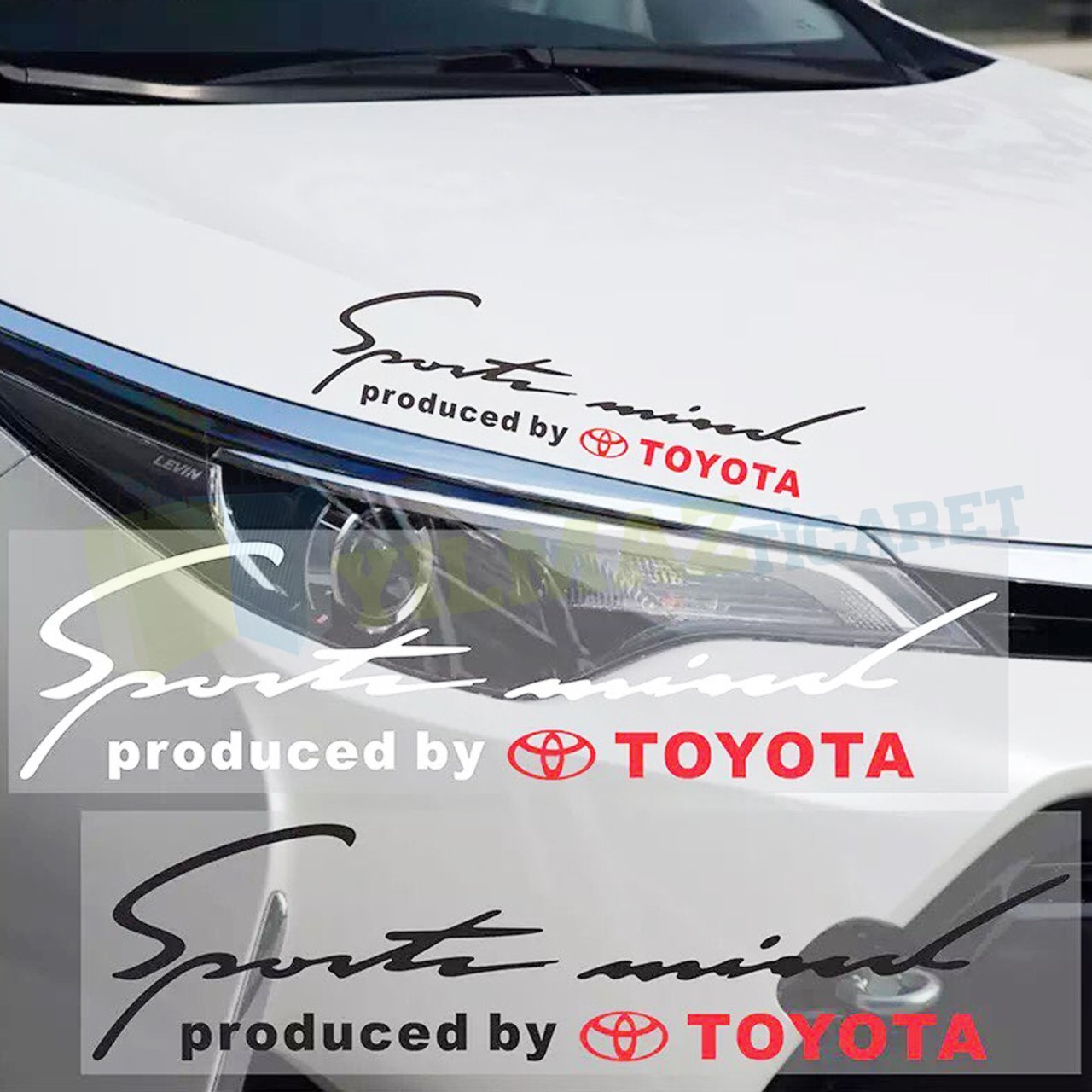 Toyota Logo Sport Mind Far Kaput Oto Sticker Yapıştırma Etiket