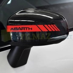 Fiat Abarth Dikiz Yan Ayna Kapağı Oto Şerit Sticker Araba Etiket Araç Yapıştırma 3 Çift