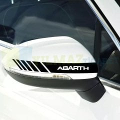 Fiat Abarth Dikiz Yan Ayna Kapağı Oto Şerit Sticker Araba Etiket Araç Yapıştırma 3 Çift
