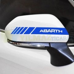 Fiat Abarth Dikiz Yan Ayna Kapağı Oto Şerit Sticker Araba Etiket Araç Yapıştırma 3 Çift