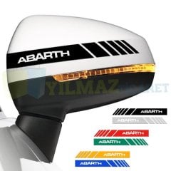 Fiat Abarth Dikiz Yan Ayna Kapağı Oto Şerit Sticker Araba Etiket Araç Yapıştırma 3 Çift