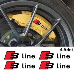 Audi S Line Logo Jant Kaliper Oto Sticker Yapıştırma Etiket 4 Adet