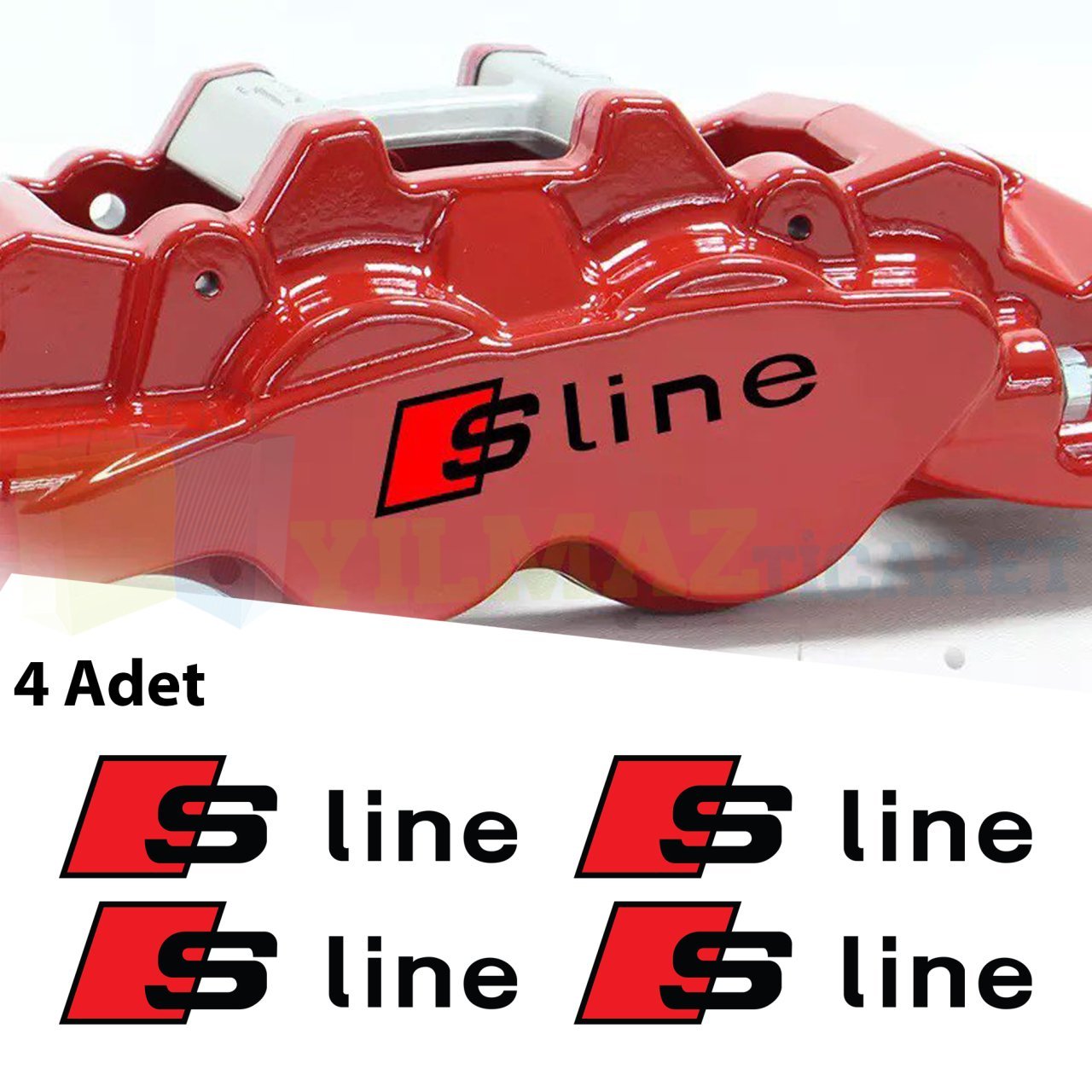 Audi S Line Logo Jant Kaliper Oto Sticker Yapıştırma Etiket 4 Adet