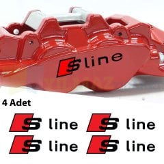Audi S Line Logo Jant Kaliper Oto Sticker Yapıştırma Etiket 4 Adet