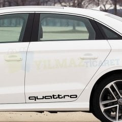 Audi Quattro Logo Kapı Altı Marşpiyel Oto Sticker Etiket Yapıştırma 1 Çift