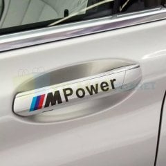 Bmw M Power Kapı Kolu Jant Oto Sticker Yapıştırma Etiket 4 Ad