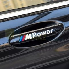 Bmw M Power Kapı Kolu Jant Oto Sticker Yapıştırma Etiket 4 Ad