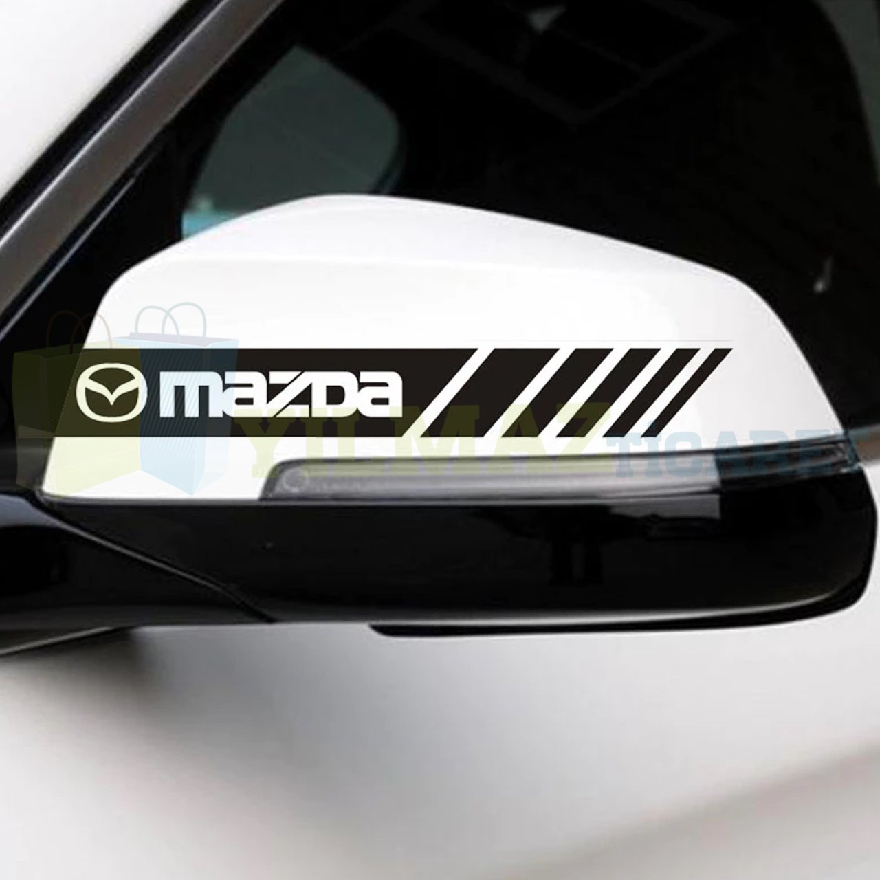 Mazda Logo Dikiz Yan Ayna Kapağı Oto Şerit Sticker Araba Etiket Araç Yapıştırma 3 Çift