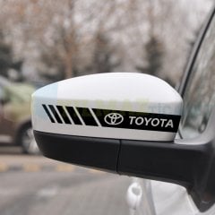 Toyota Logo Dikiz Yan Ayna Kapağı Oto Şerit Sticker Araba Etiket Araç Yapıştırma 3 Çift
