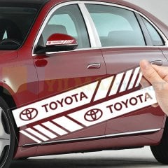 Toyota Logo Dikiz Yan Ayna Kapağı Oto Şerit Sticker Araba Etiket Araç Yapıştırma 3 Çift