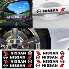 Nissan Logo Kapı Kolu Jant Ayna Oto Sticker Yapıştırma Etiket 4Ad