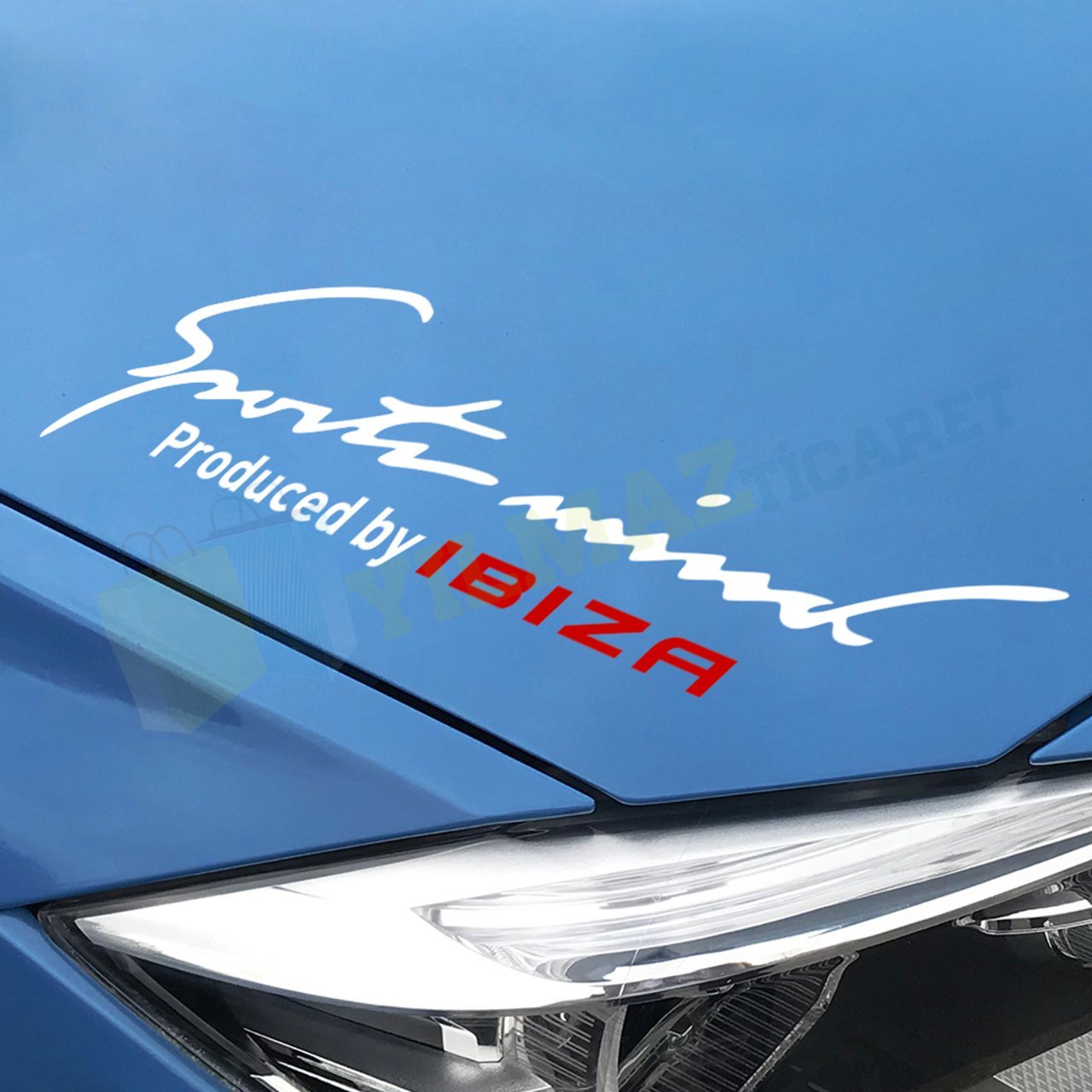 Seat İbiza Sport Mind Far Oto Sticker Araba Etiket Yapıştırma