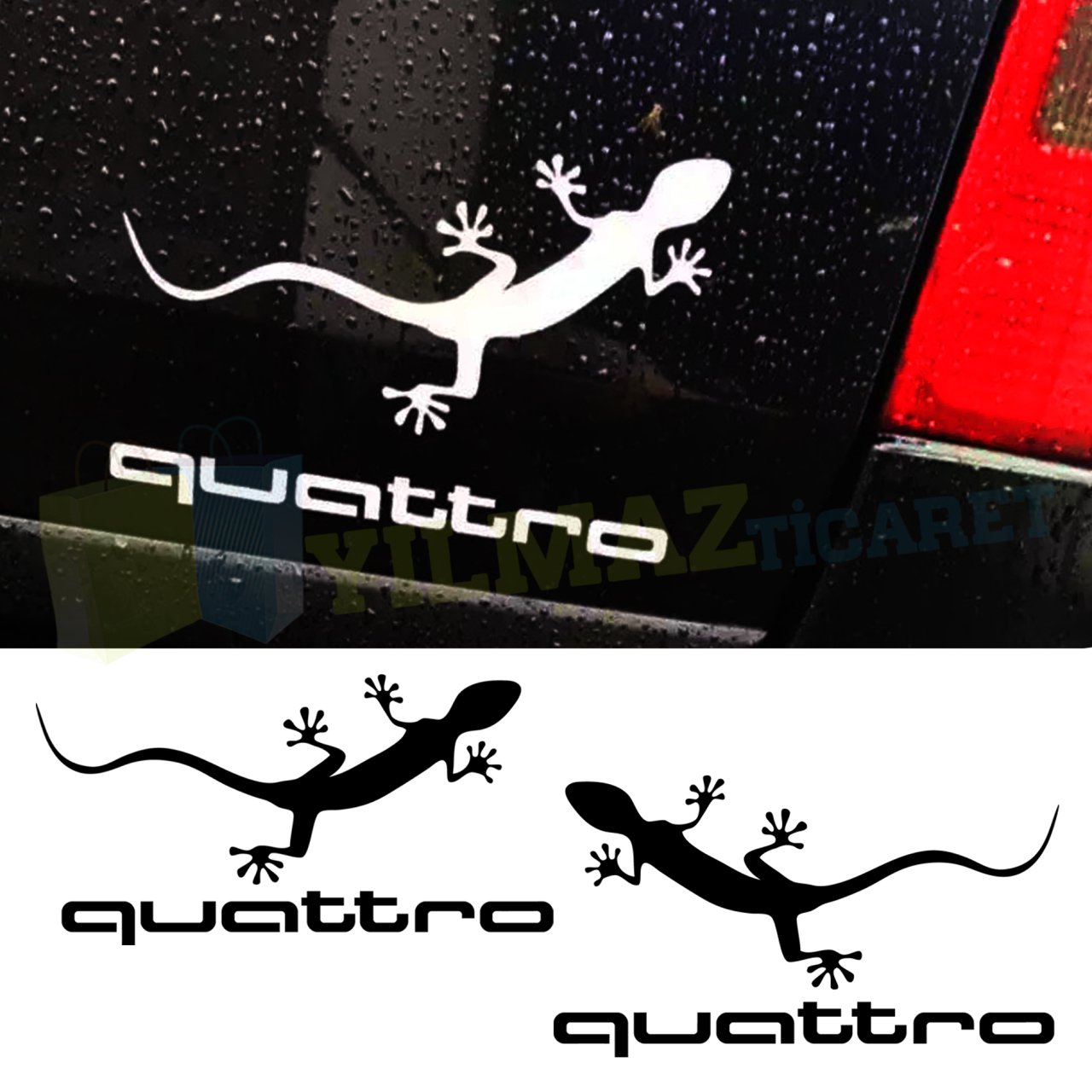 Audi Quattro Logo Bagaj Çamurluk Oto Sticker Araba Çıkartma Yapıştırma 1 Çift Kaliteli Folyo