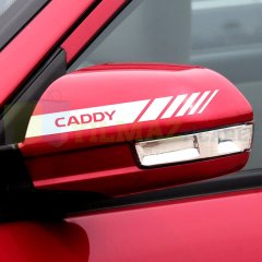 Volkswagen Caddy Dikiz Yan Ayna Kapağı Oto Şerit Sticker Araba Etiket Araç Yapıştırma 3 Çift
