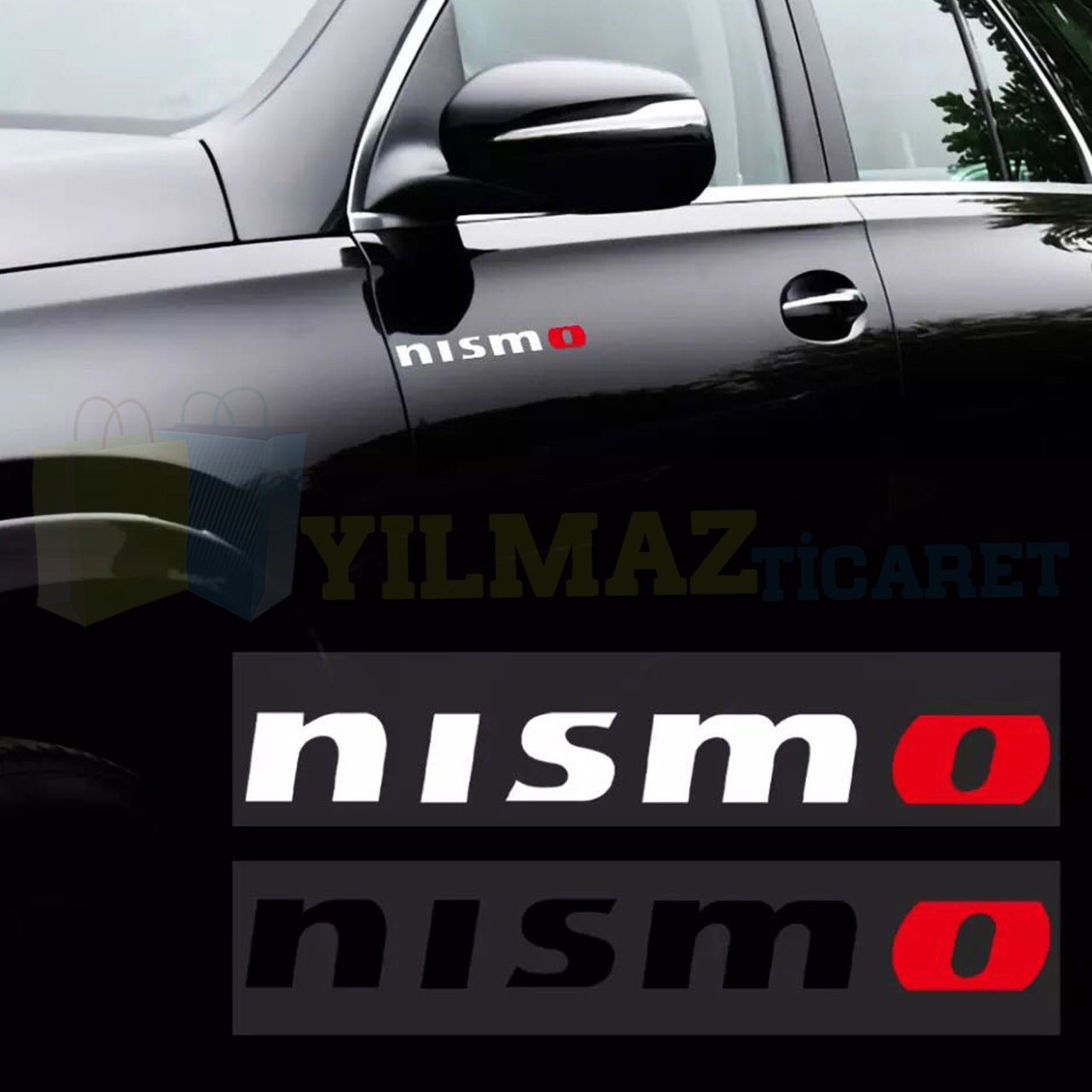 Nissan Nismo Logo Yan Kapı Cam Ayna Tampon Oto Sticker Etiket 2 Adet