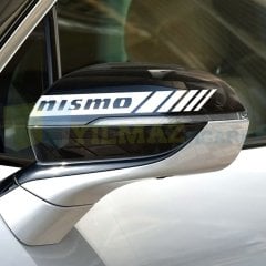 Nissan Nismo Dikiz Yan Ayna Kapağı Oto Şerit Sticker Araba Etiket Araç Yapıştırma 3 Çift
