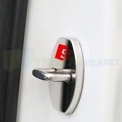 Audi S Line Kapı Kilidi Logo Kaplaması Arma Paslanmaz Çelik 2 Adet