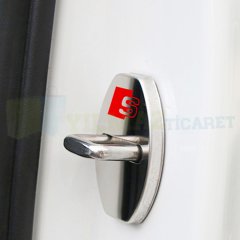 Audi S Line Kapı Kilidi Logo Kaplaması Arma Paslanmaz Çelik 2 Adet