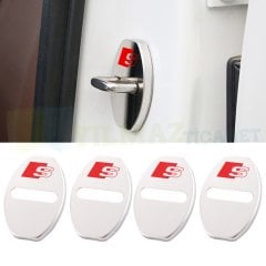 Audi S Line Kapı Kilidi Logo Kaplaması Arma Paslanmaz Çelik 2 Adet